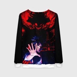 Женский свитшот 3D Аста и его черный демон клевер