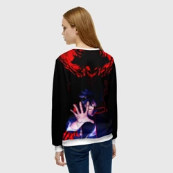 Женский свитшот 3D Аста и его черный демон клевер - фото 2
