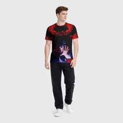 Мужская футболка 3D Аста и его черный демон клевер - фото 2