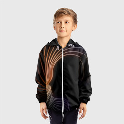 Ветровка с принтом Геометрия Души для ребенка, вид на модели спереди №2. Цвет основы: белый