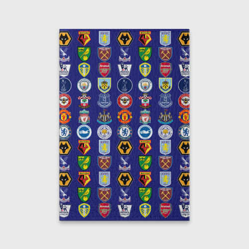 Обложка для паспорта матовая кожа Футбольные клубы Английской Премьер Лиги, цвет голубой