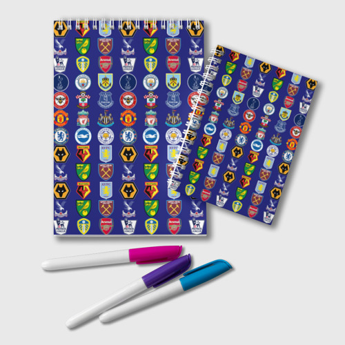 Блокноты с принтом Футбольные клубы Английской Премьер Лиги, вид спереди №1
