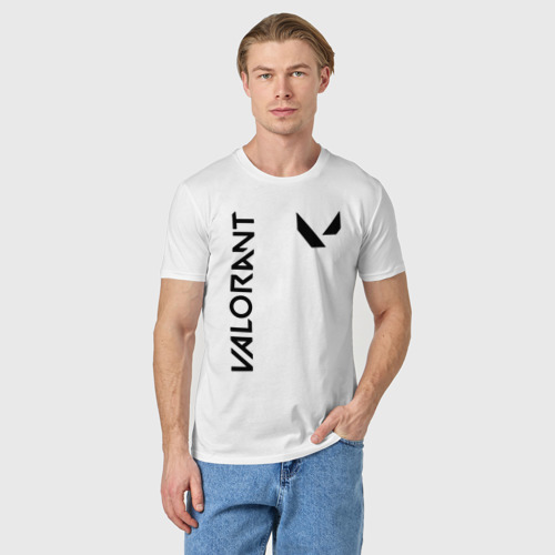 Мужская футболка хлопок Valorant геймплей, цвет белый - фото 3