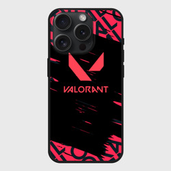 Чехол силиконовый для Apple iPhone 15 Pro матовый Valorant паттерн