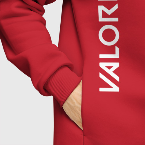 Мужское худи Oversize хлопок [Valorant] - Logo, цвет красный - фото 8