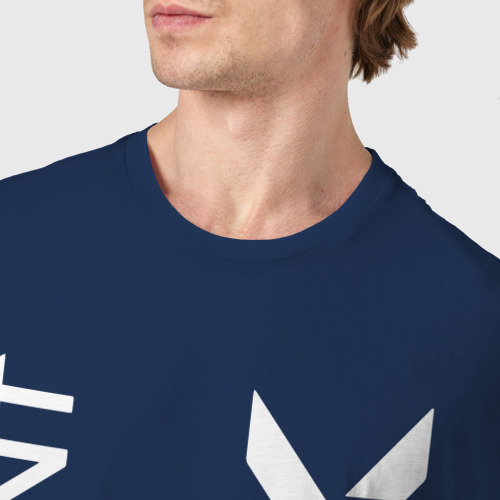 Мужская футболка хлопок [Valorant] - Logo, цвет темно-синий - фото 6