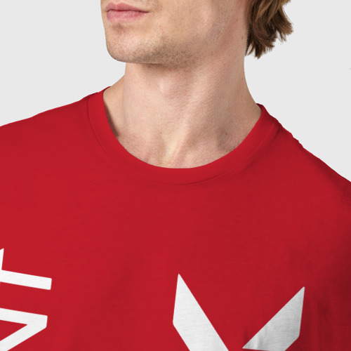 Мужская футболка хлопок [Valorant] - Logo, цвет красный - фото 6