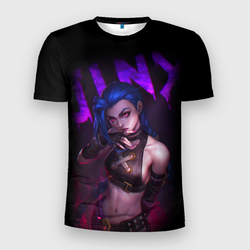 Мужская футболка 3D Slim Jinx Arcane надпись league of Legends