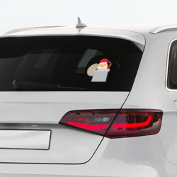 Наклейка на автомобиль Дед Мороз в трубе - фото 2