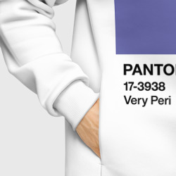 Худи с принтом Цвет Pantone 2022 года - Very Peri для мужчины, вид на модели спереди №6. Цвет основы: белый