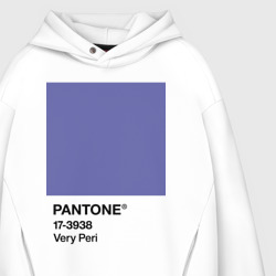 Худи с принтом Цвет Pantone 2022 года - Very Peri для мужчины, вид на модели спереди №3. Цвет основы: белый