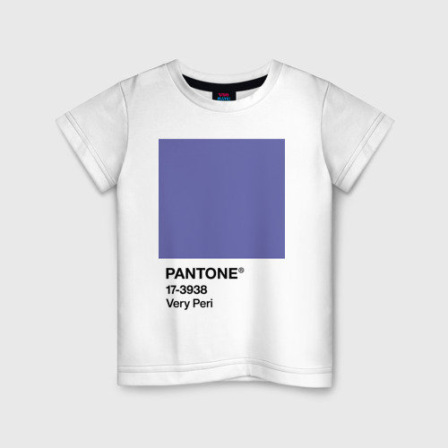 Детская футболка хлопок Цвет Pantone 2022 года - Very Peri, цвет белый