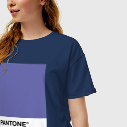 Женская футболка хлопок Oversize Цвет Pantone 2022 года - Very Peri - фото 2