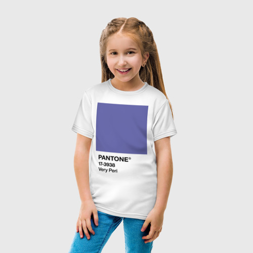 Детская футболка хлопок Цвет Pantone 2022 года - Very Peri, цвет белый - фото 5