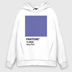 Цвет Pantone 2022 года - Very Peri – Худи оверсайз из хлопка с принтом купить со скидкой в -21%