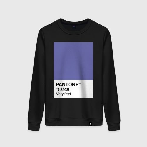 Женский свитшот хлопок Цвет Pantone 2022 года - Very Peri, цвет черный