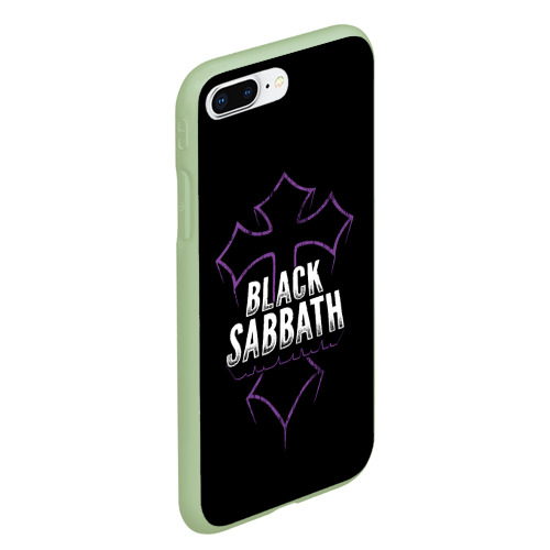 Чехол для iPhone 7Plus/8 Plus матовый Black Sabbat Cross, цвет салатовый - фото 3