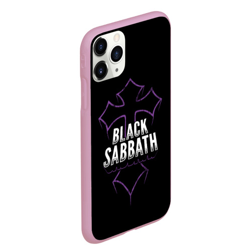 Чехол для iPhone 11 Pro Max матовый Black Sabbat Cross, цвет розовый - фото 3