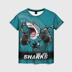 Женская футболка 3D San Jose Sharks, Сан Хосе Шаркс