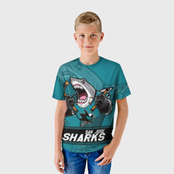 Детская футболка 3D San Jose Sharks, Сан Хосе Шаркс - фото 2