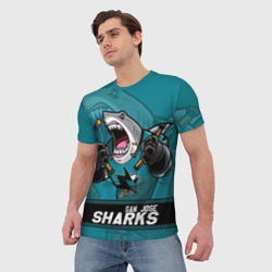 Мужская футболка 3D San Jose Sharks, Сан Хосе Шаркс - фото 2