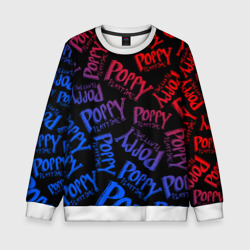 Детский свитшот 3D Poppy Playtime logo neon, Хаги Ваги