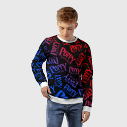 Детский свитшот 3D Poppy Playtime logo neon, Хаги Ваги - фото 2