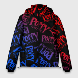 Мужская зимняя куртка 3D Poppy Playtime logo neon, Хаги Ваги