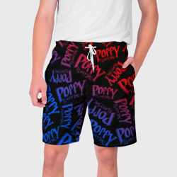 Мужские шорты 3D Poppy Playtime logo neon, Хаги Ваги