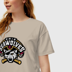 Женская футболка хлопок Oversize Sea Wolves - baseball team - фото 2