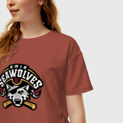 Женская футболка хлопок Oversize Sea Wolves - baseball team - фото 2