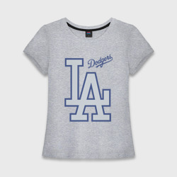 Женская футболка хлопок Slim Los Angeles Dodgers - baseball team