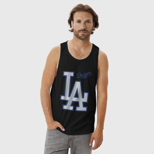 Мужская майка хлопок Los Angeles Dodgers - baseball team, цвет черный - фото 3