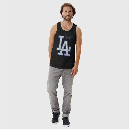 Мужская майка хлопок Los Angeles Dodgers - baseball team, цвет черный - фото 5