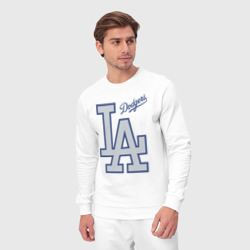 Костюм с принтом Los Angeles Dodgers - baseball team для женщины, вид на модели спереди №3. Цвет основы: белый