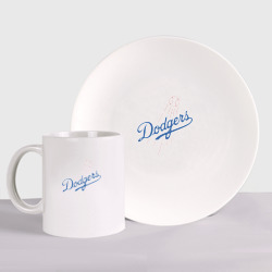 Набор: тарелка + кружка Los Angeles Dodgers - baseball - emblem