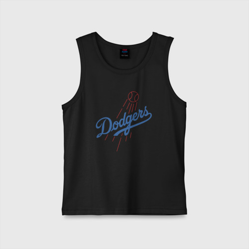 Детская майка хлопок Los Angeles Dodgers - baseball - emblem, цвет черный