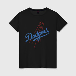 Женская футболка хлопок Los Angeles Dodgers - baseball - emblem