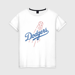 Женская футболка хлопок Los Angeles Dodgers - baseball - emblem