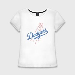 Женская футболка хлопок Slim Los Angeles Dodgers - baseball - emblem