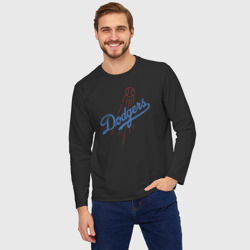 Мужской лонгслив oversize хлопок Los Angeles Dodgers - baseball - emblem - фото 2