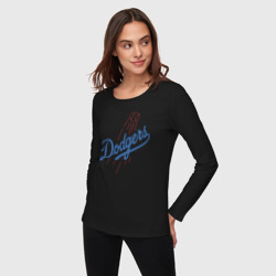 Женский лонгслив хлопок Los Angeles Dodgers - baseball - emblem - фото 2