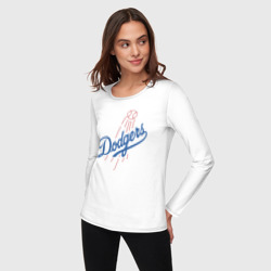 Женский лонгслив хлопок Los Angeles Dodgers - baseball - emblem - фото 2