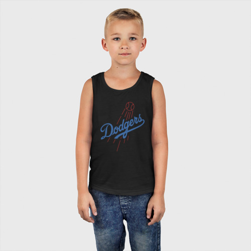 Детская майка хлопок Los Angeles Dodgers - baseball - emblem, цвет черный - фото 5