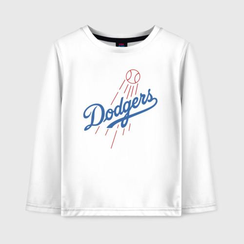 Детский лонгслив хлопок Los Angeles Dodgers - baseball - emblem, цвет белый