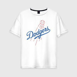 Женская футболка хлопок Oversize Los Angeles Dodgers - baseball - emblem