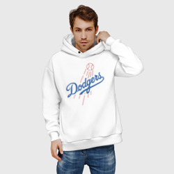 Мужское худи Oversize хлопок Los Angeles Dodgers - baseball - emblem - фото 2