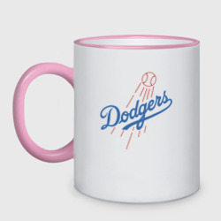 Кружка двухцветная Los Angeles Dodgers - baseball - emblem