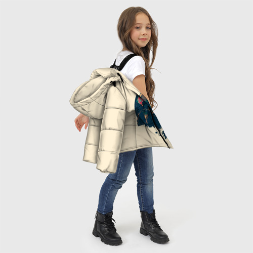 Зимняя куртка для девочек 3D Кейд-6, цвет светло-серый - фото 6