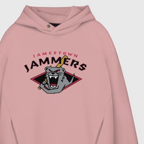 Мужское худи Oversize хлопок Jamestown jammers - baseball team, цвет пыльно-розовый - фото 4